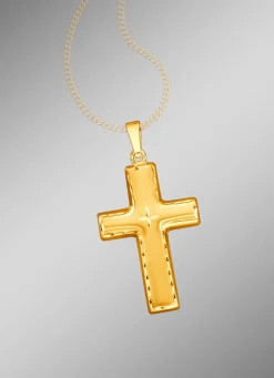 Mattierter und diamantierter Kreuz-Anhänger