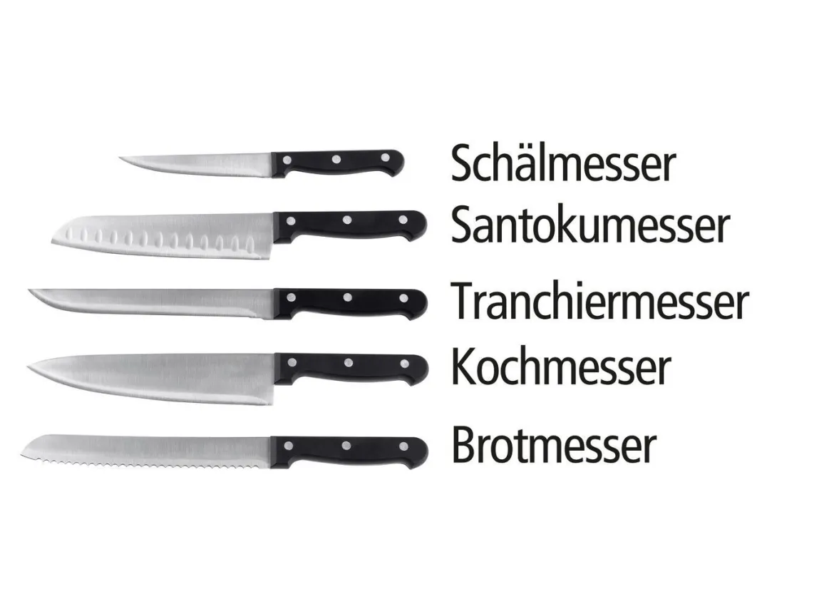 Messerblock, 6-teilig, mit 5 Messern