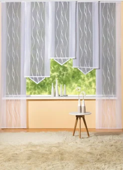 Moderne Schiebegardine mit dezentem Wellen-Design