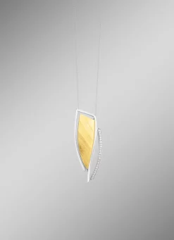 Moderner Anhänger in Bicolor mit Zirkonia