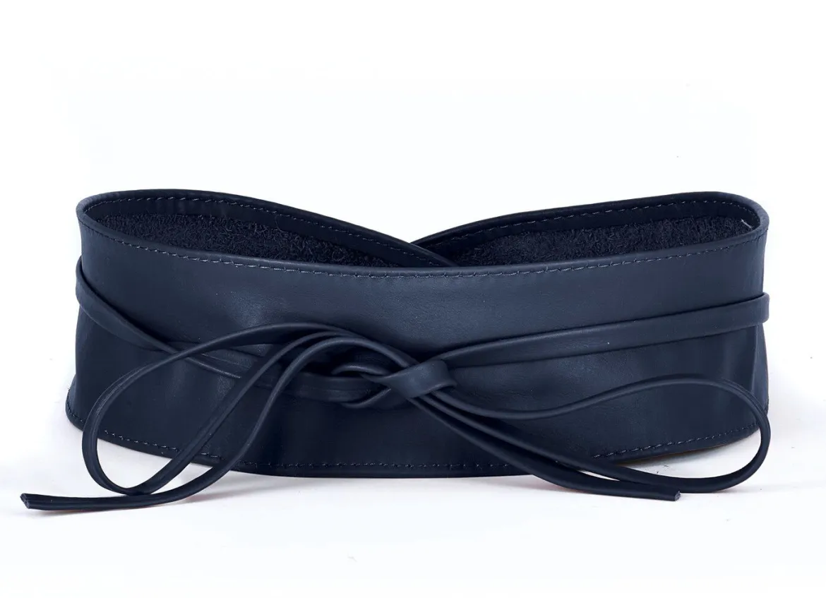 Modischer Leder-Bindegürtel, 8 cm breit