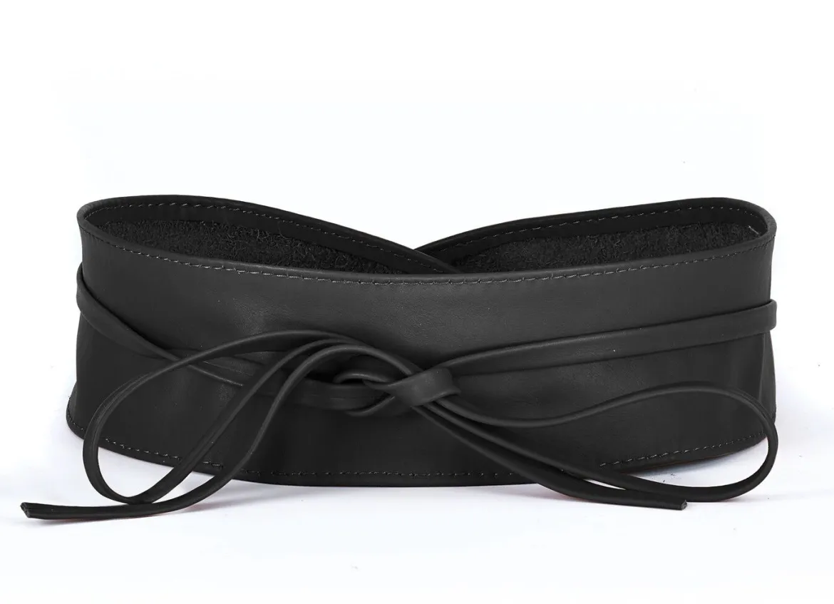Modischer Leder-Bindegürtel, 8 cm breit