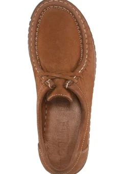 Mokassin-Schnürschuh aus Rind-Nubukleder