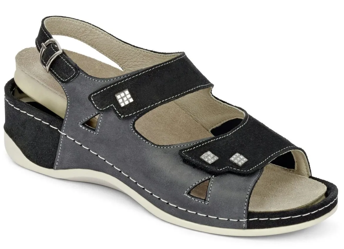 Mubb, bequeme Damen-Sandalen, Weite H, mit herausnehmbarem Fußbett