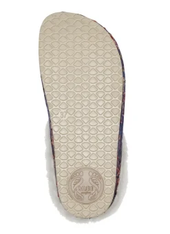 Mubb Wollfilz-Pantoffel mit bunter Blüten-Stickerei