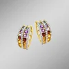 Multicolor Klappcreolen mit Edelsteine und Brillanten