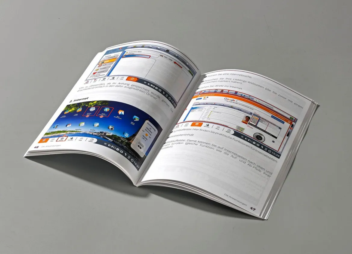 Notebook inklusive Benutzerhandbuch mit Bildern