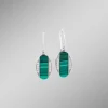 Ohrhaken mit Zirkonia und Malachit-