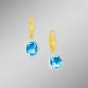 Ohrringe mit echt Blautopas und Diamanten