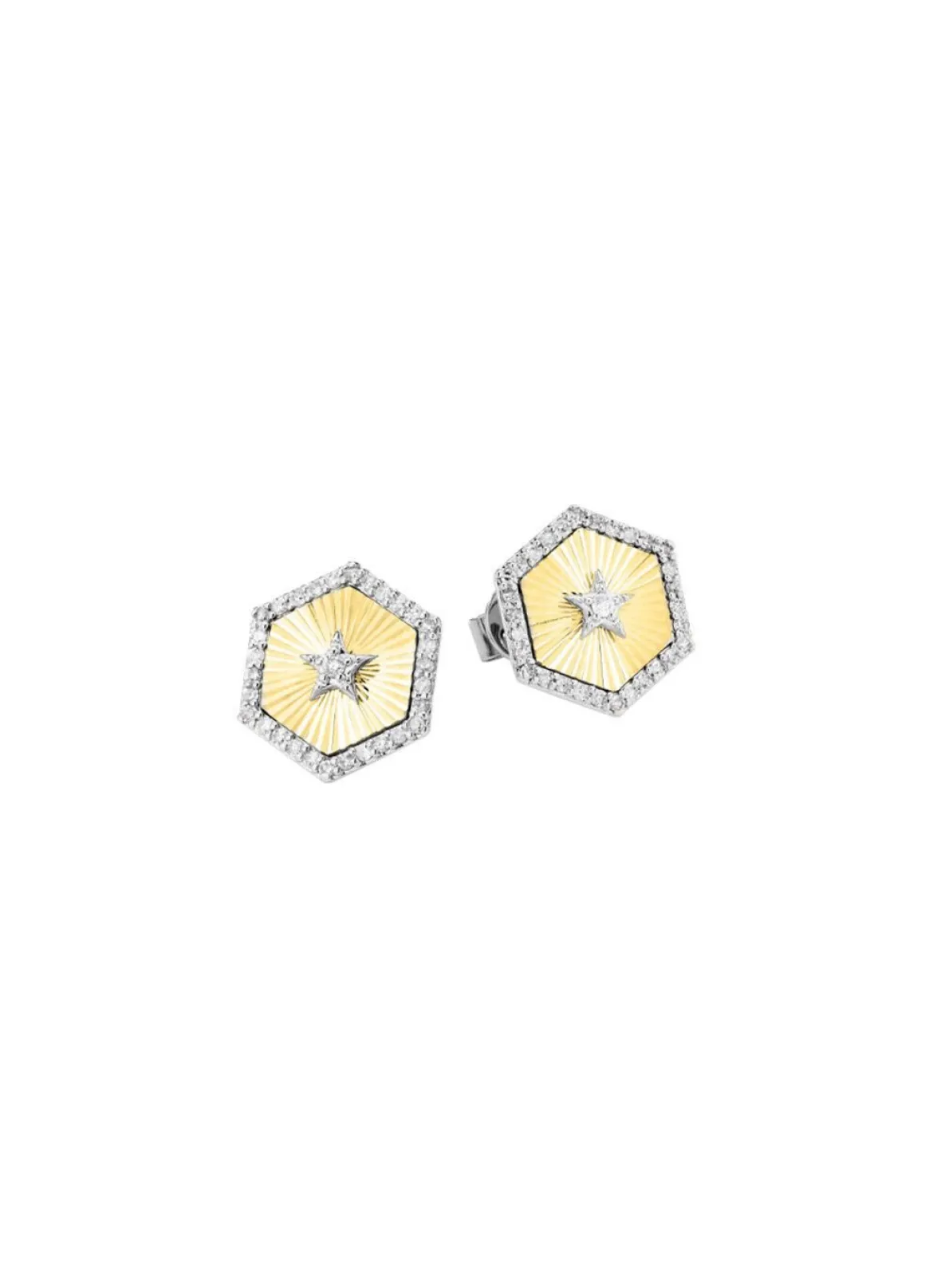 Ohrstecker in Bicolor mit 2 Brillanten und 60 Diamanten