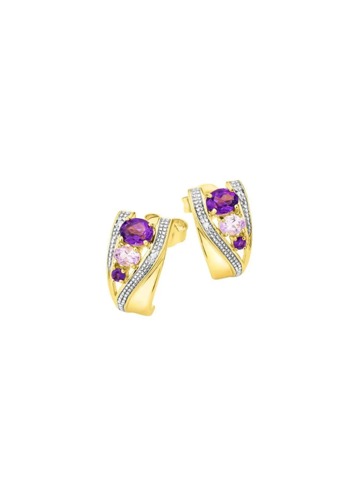 Ohrstecker mit Amethyst und Zirkonia