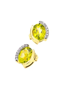 Ohrstecker mit echt Peridot und synth. Zirkonia