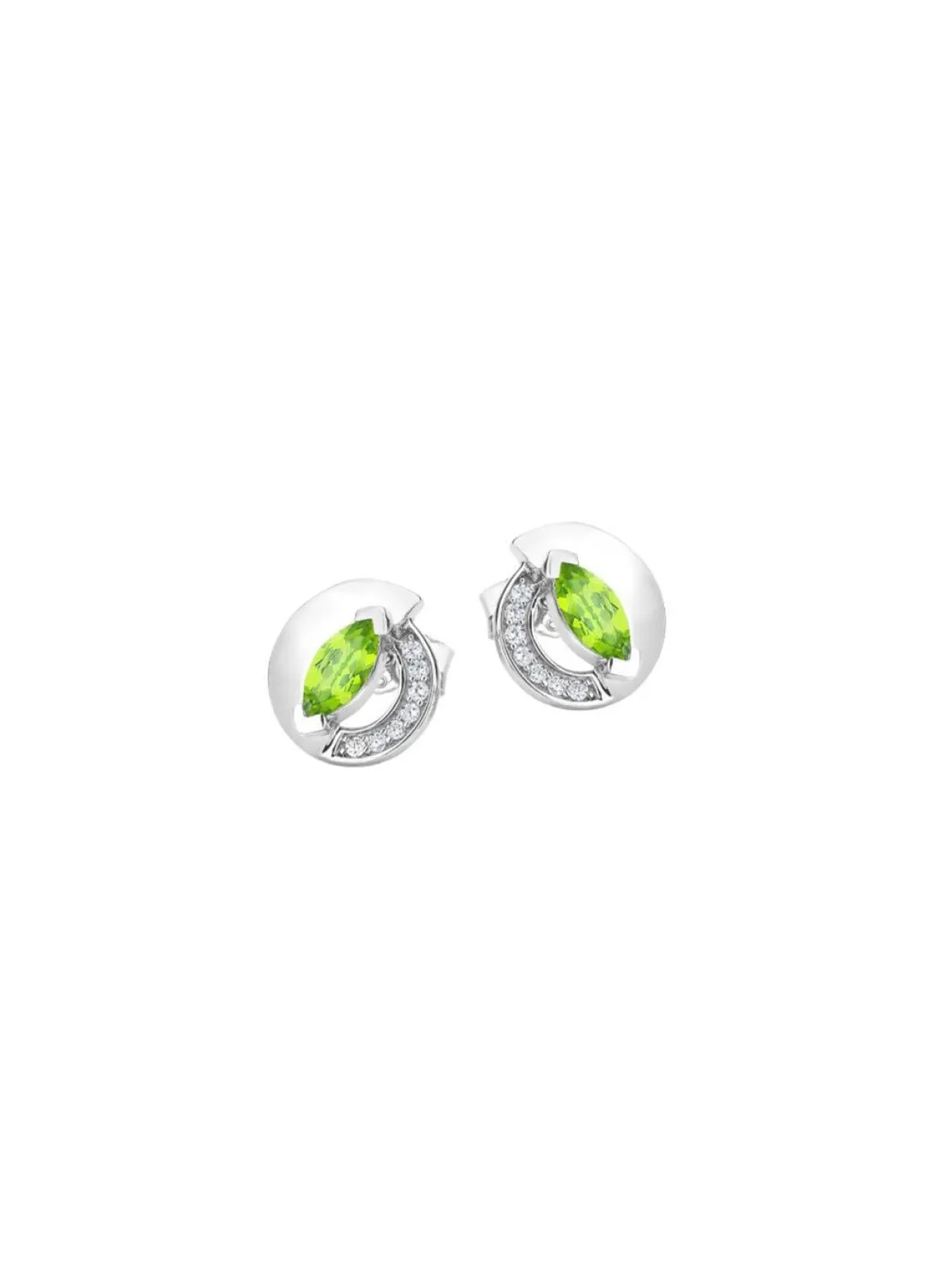 Ohrstecker mit echt Peridot und synth. Zirkonia
