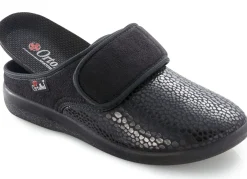 Pantoffel aus Elastik und Veloursmaterial