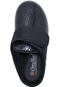 Pantoffel aus Elastik und Veloursmaterial