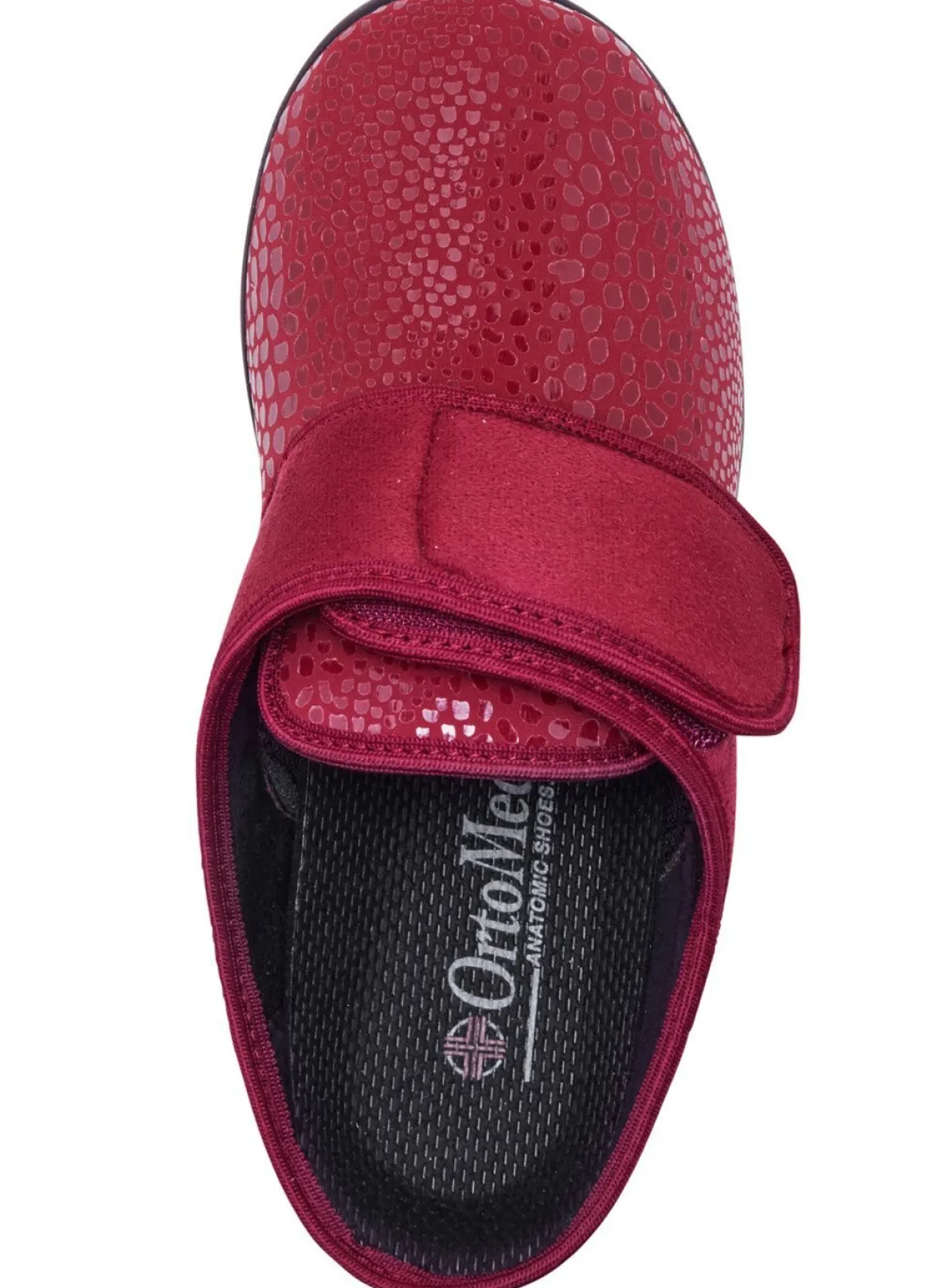 Pantoffel aus Elastik und Veloursmaterial