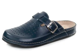 Pantolette aus Nappaleder mit luftiger Perforation