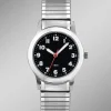 Para-Quartz-Damenuhr mit Edelstahlzugband