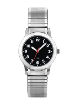 Para-Quartz-Damenuhr mit Edelstahlzugband