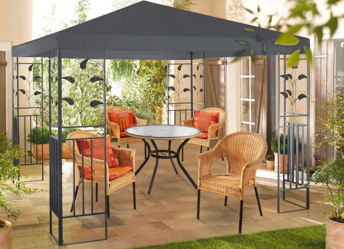 Pavillon Lukas mit pulverbeschichtetem Stahlgestell