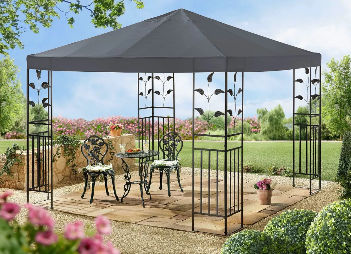 Pavillon Lukas mit pulverbeschichtetem Stahlgestell