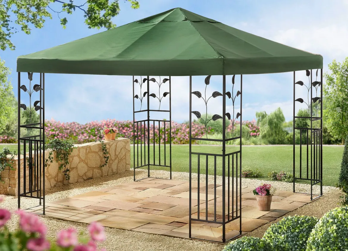 Pavillon Lukas mit pulverbeschichtetem Stahlgestell