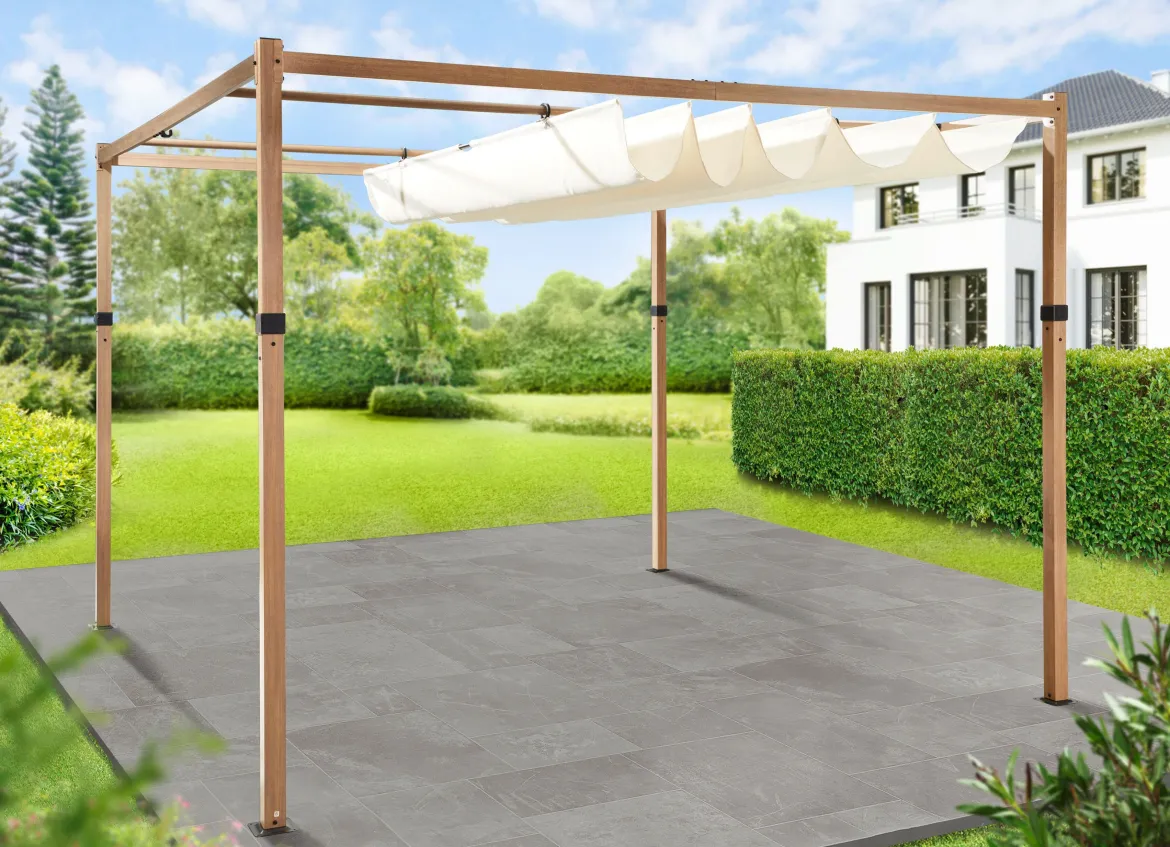 Pergola mit pulverbeschichtetem Stahlgestell