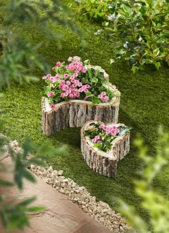 Pflanzherzen aus Holz, 2er-Set