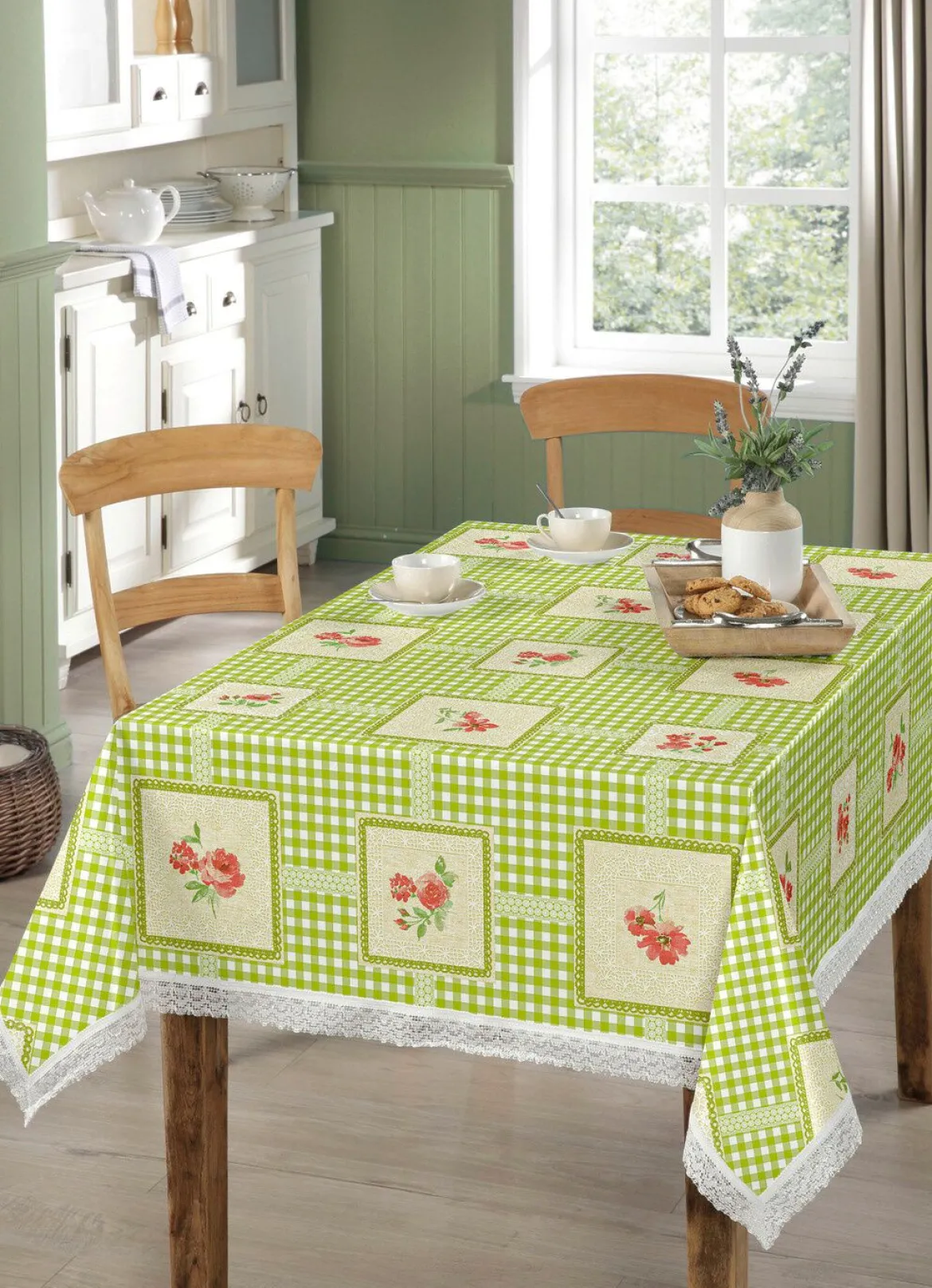 Pflegeleichte Wachstuch-Tischdecke