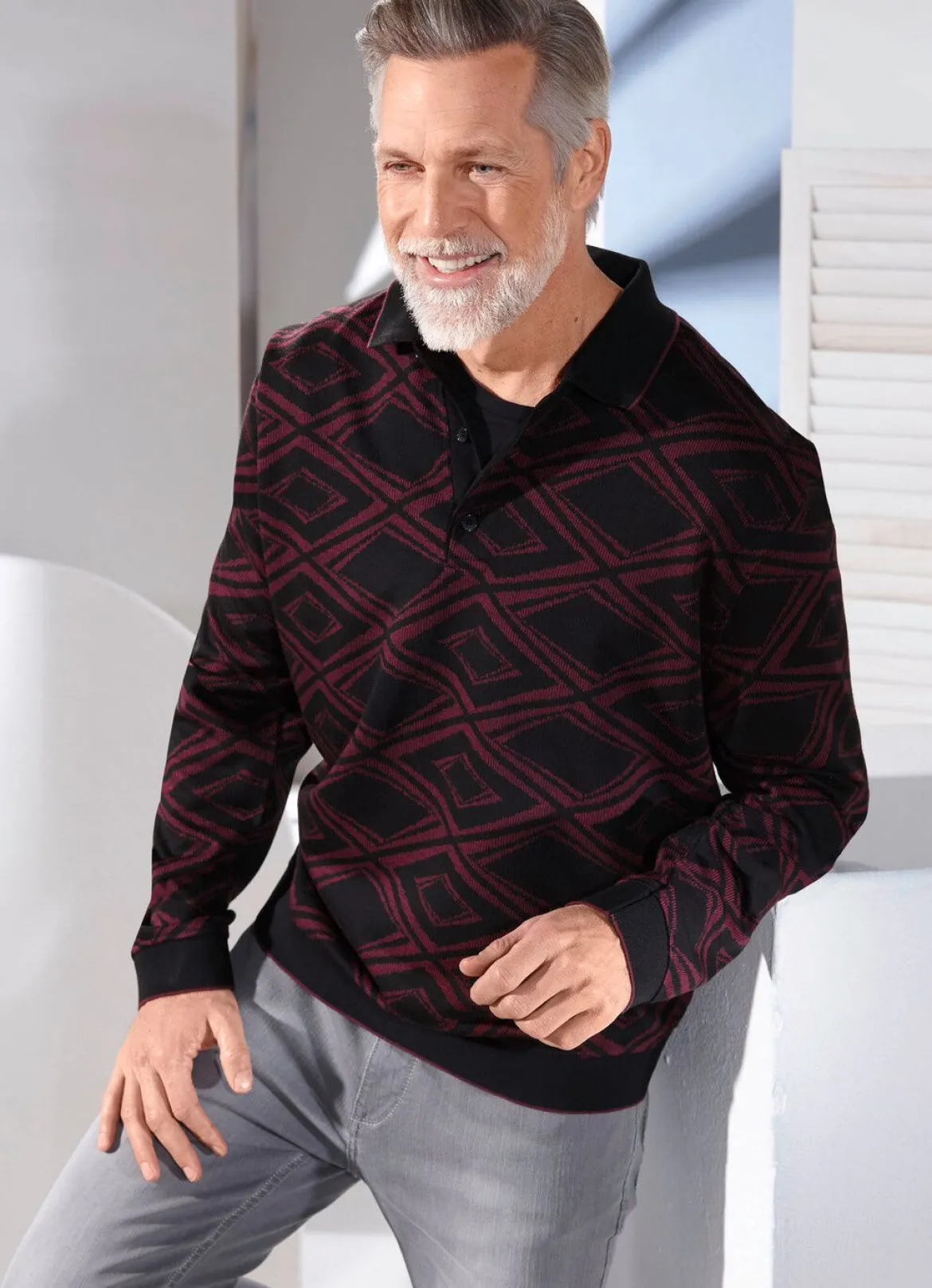 Poloshirt mit kurzer Knopfleiste