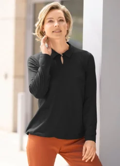 Poloshirt mit Schlaufen-Knopfverschluss in 2 Farben