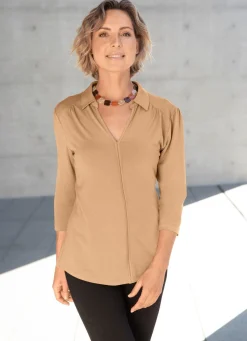 Poloshirt mit Zierblende in 2 Farben