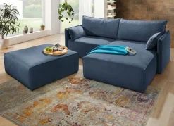 Polsterecke mit Bettfunktion und Hocker
