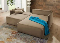 Polsterecke mit Bettfunktion und Hocker