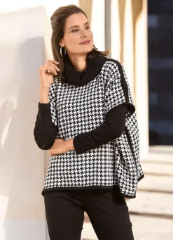 Poncho-Pulli mit weichem Griff