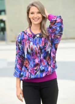 Poncho-Tunika mit eingearbeitetem Top