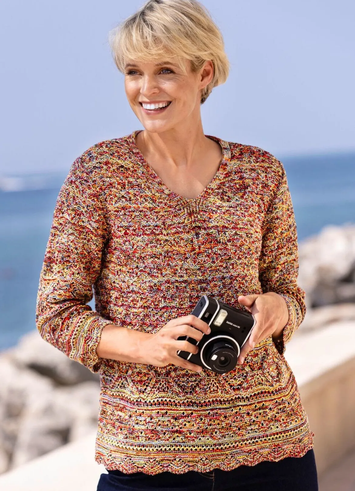 Pullover aus Melangegarn