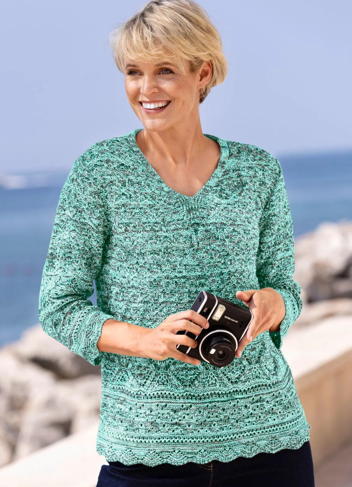 Pullover aus Melangegarn