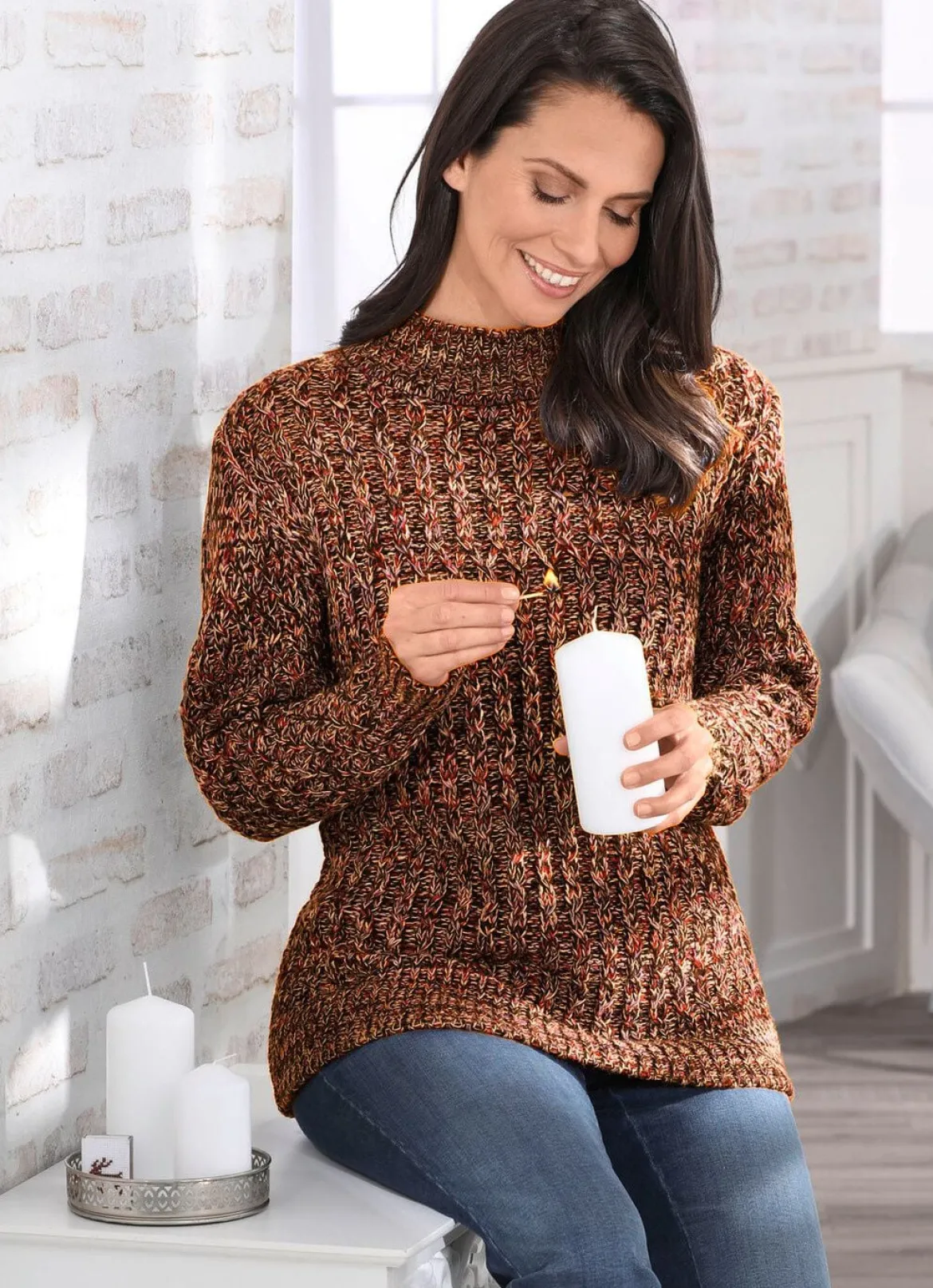 Pullover in aufwendiger Melange-Optik