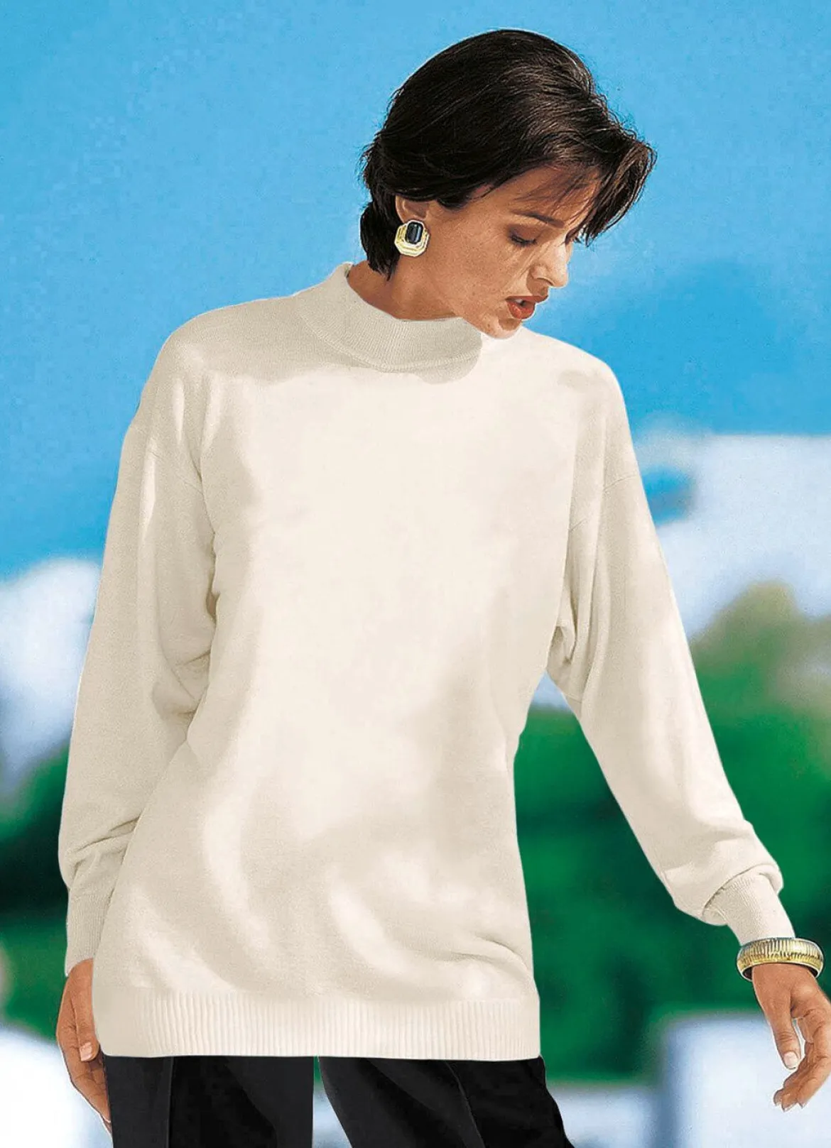 Pullover in Feinstrick mit Schurwolle
