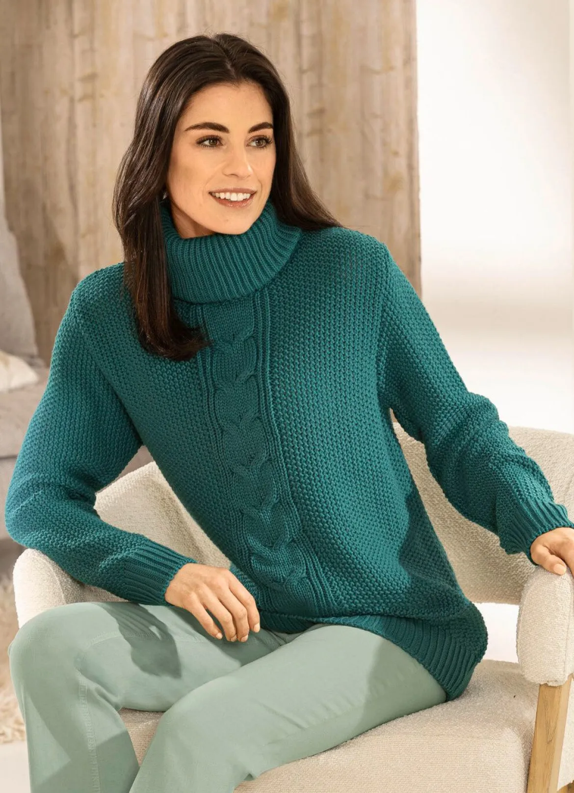 Pullover in Reiskornstrick