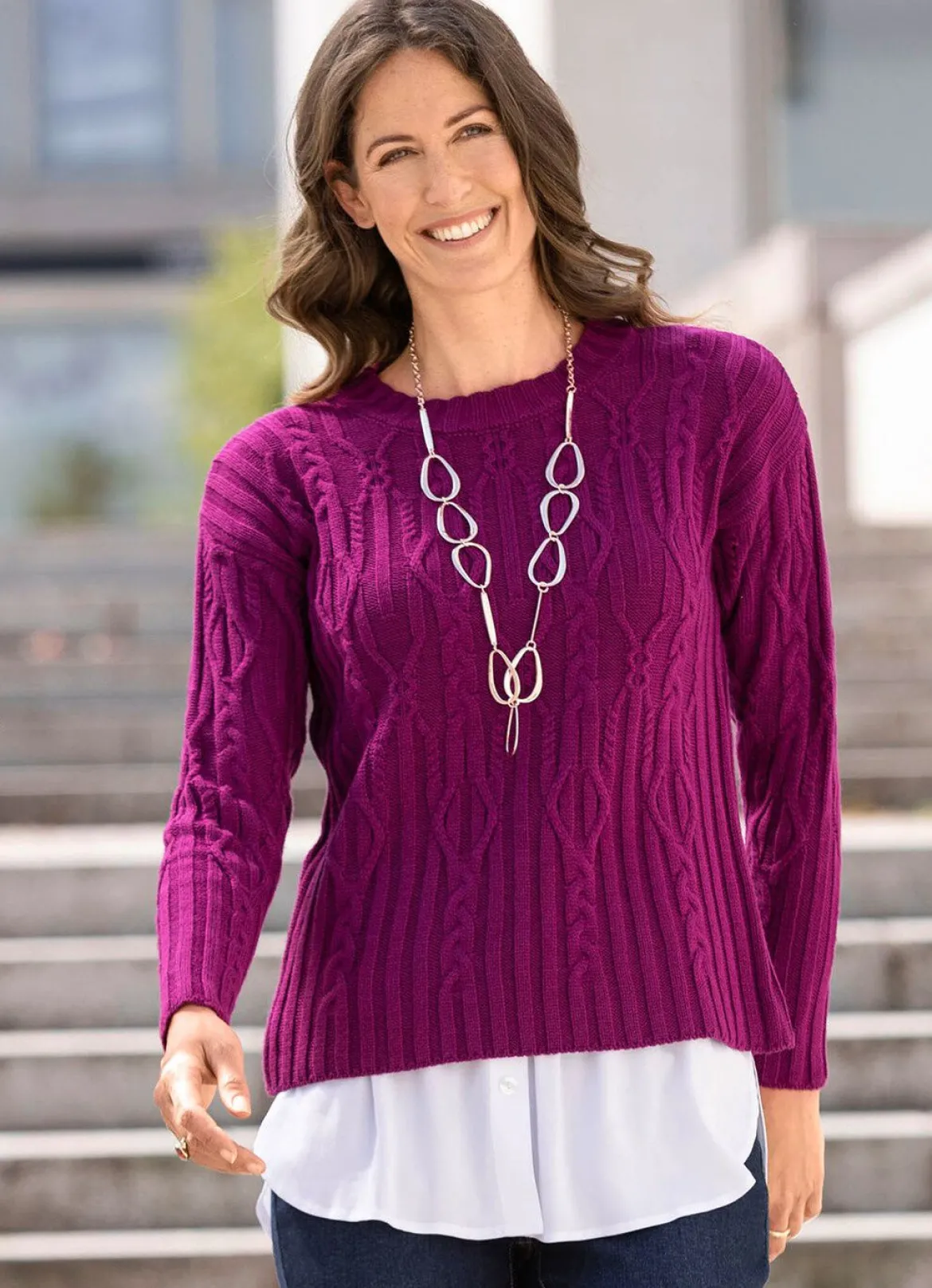 Pullover in Strukturmix
