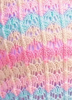 Pullover mit Ajourmuster im Ringeldessin