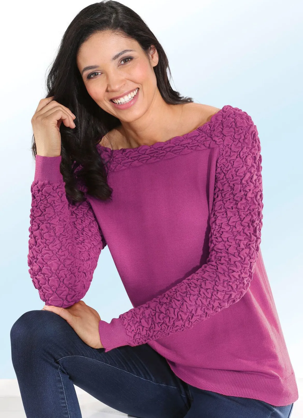Pullover mit Cloquémuster