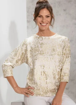 Pullover mit edlem goldfarbenen Druck