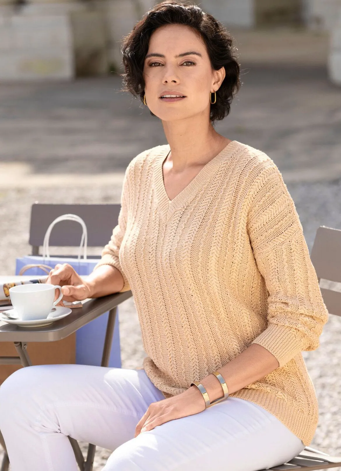 Pullover mit edlen Glitzerakzenten