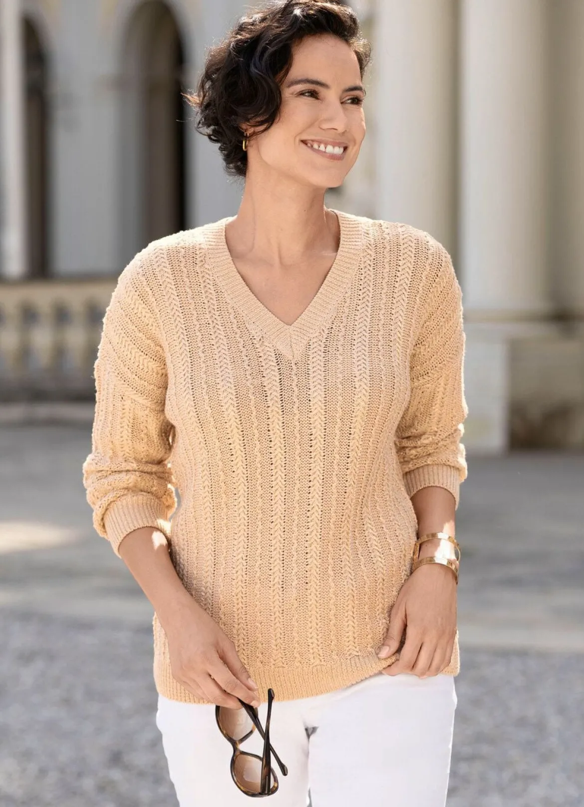 Pullover mit edlen Glitzerakzenten