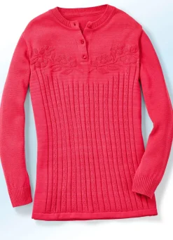 Pullover mit floraler Struktur
