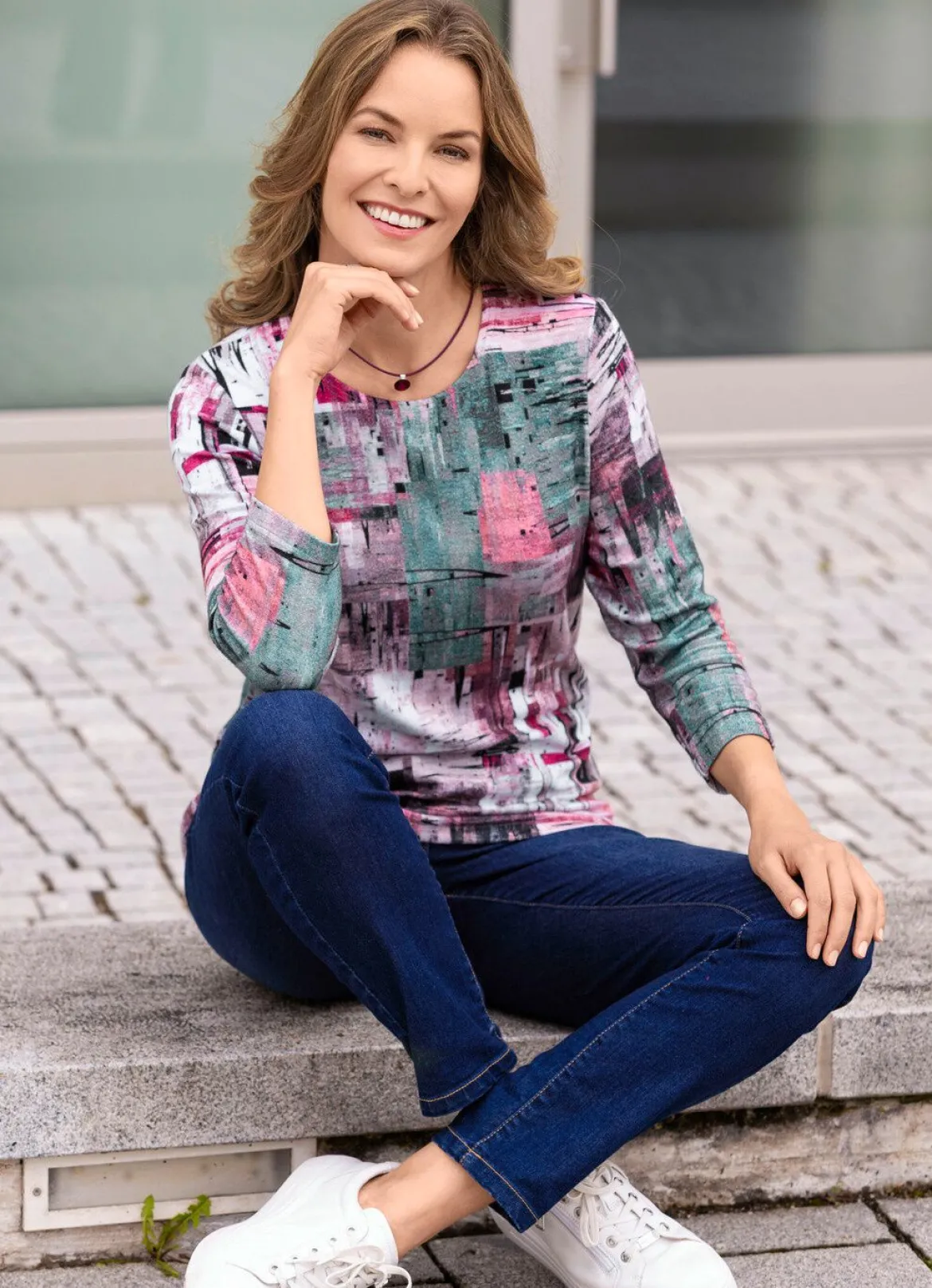 Pullover mit grafischem Dessin