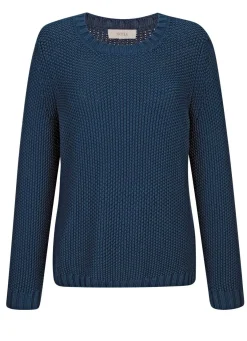 Pullover mit Schal in Grobstrick